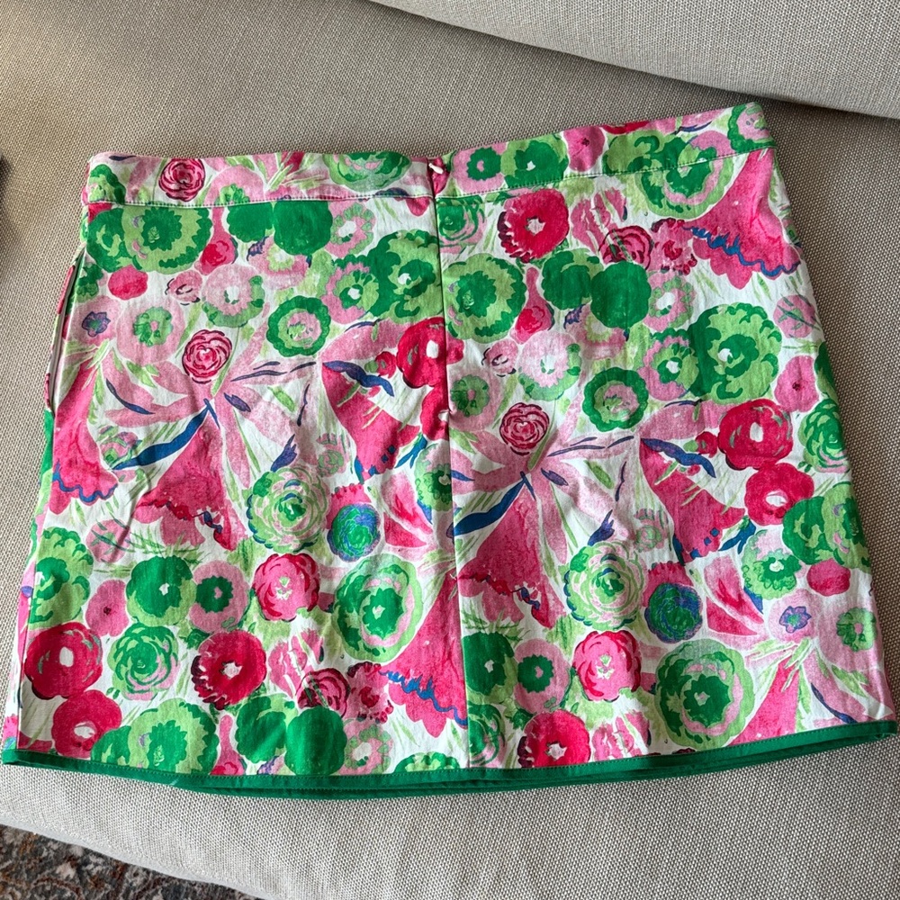 Frances Valentine Pink and Green Floral Scooter Skirt Skort - Picture 4 of 8